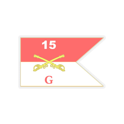 Kiss-Cut Stickers - Army - G Troop Guidon - 15th Cavalry Regiment