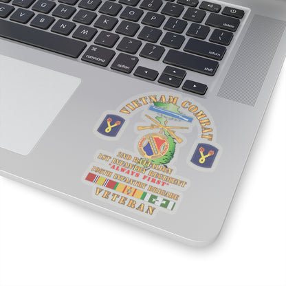 Kiss-Cut Stickers - Army - Vietnam Combat Veteran w 2nd Bn 1st Inf Regt - Always First w DUI - CIB - 196th Inf Bde X 300