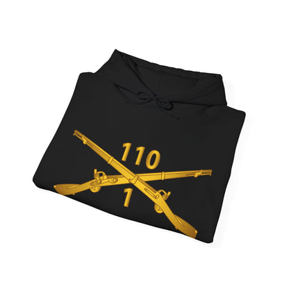 Unisex Heavy Blend™ Hooded Sweatshirt - Army -  1st Battalion, 110th Infantry Regiment - Inf Branch wo Txt X 300