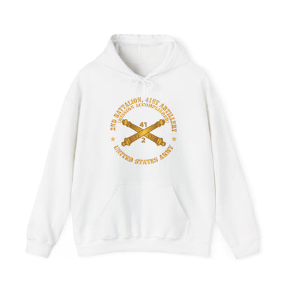 Unisex Heavy Blend™ Hooded Sweatshirt - Army - 2nd Bn 41st Artillery - Mission Accomplished - US Army  w Branch X 300