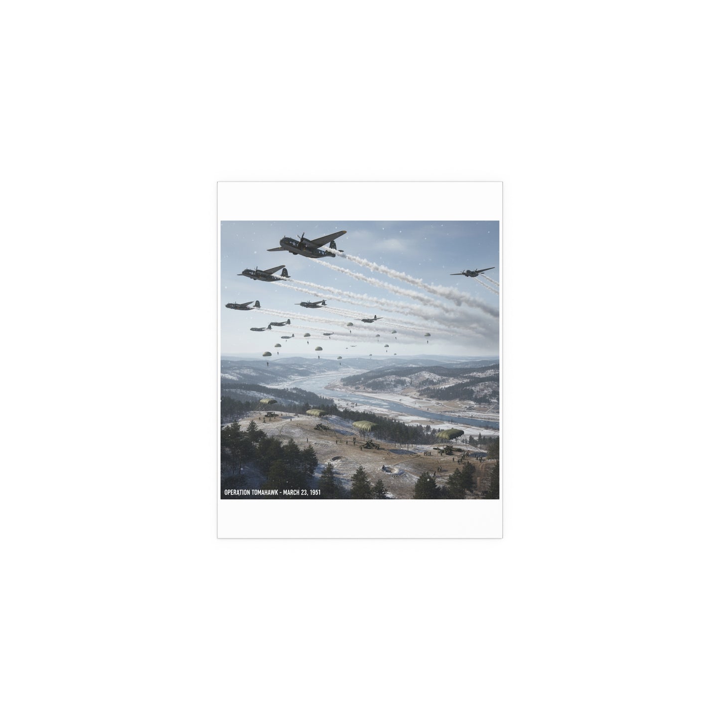 Indoor and Outdoor Silk Posters - Operation Tomahawk - 187th Regimental Combat Team