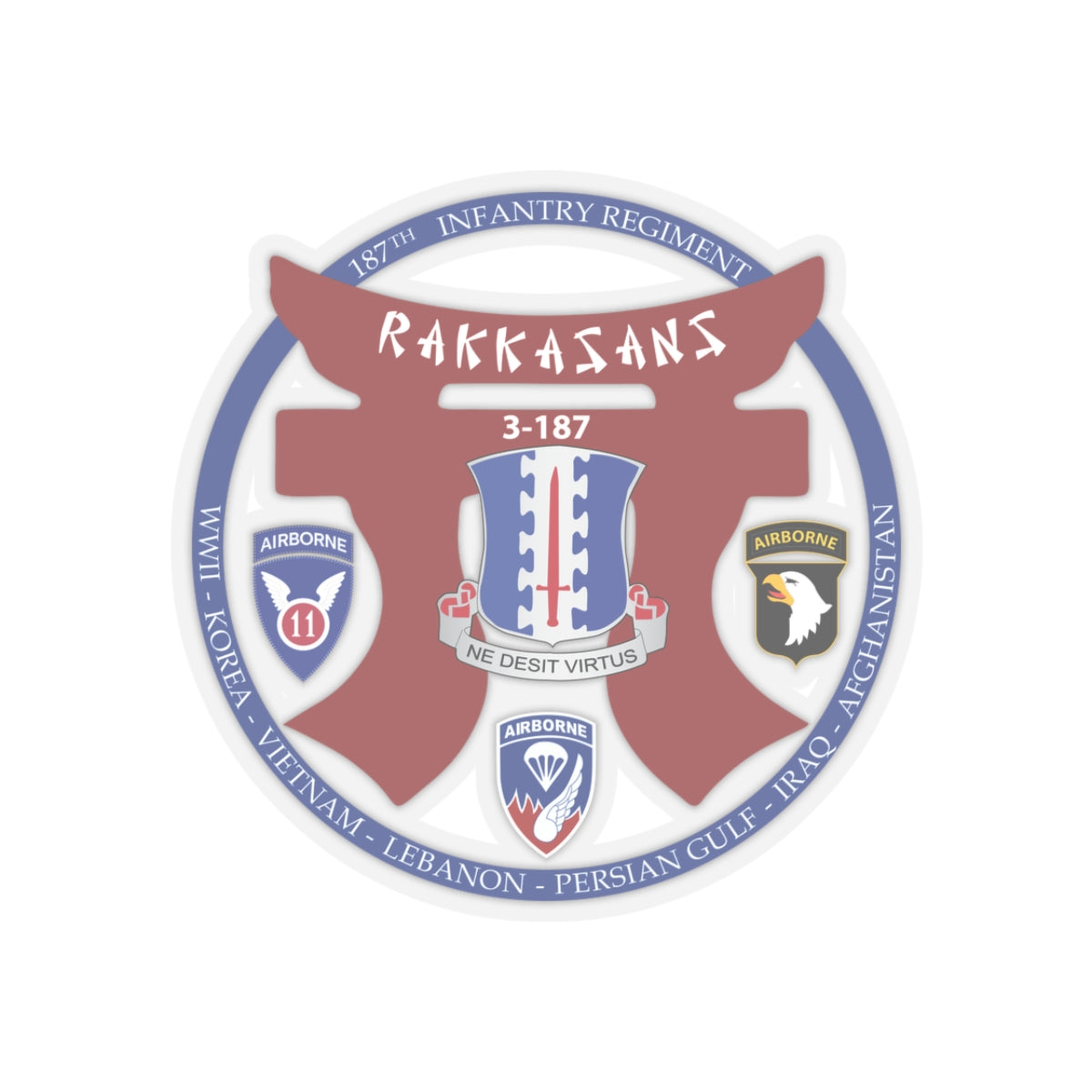 Kiss-Cut Stickers - 187th INF Regiment - Rakkasans - Special