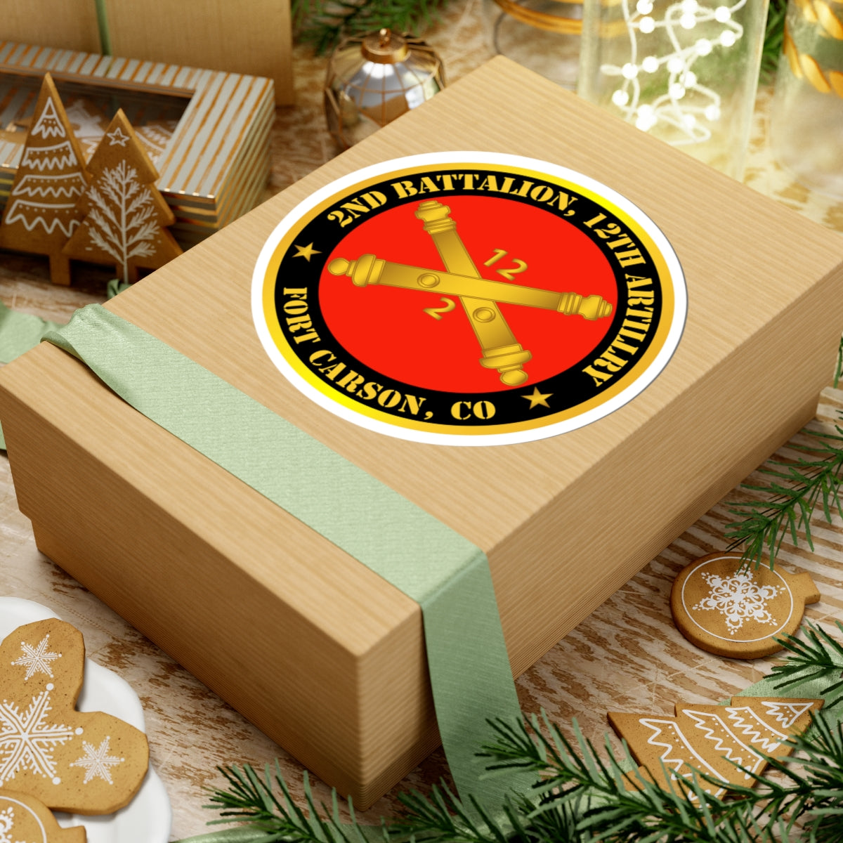 Kiss-Cut Stickers - Army - 2nd Battalion, 12th Artillery Regiment w Branch Ft Carson, CO