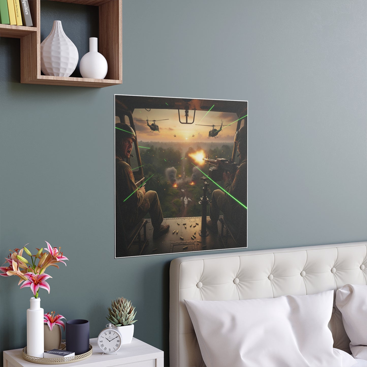 Indoor and Outdoor Silk Posters - VIetnam Hot LZ from Side Door