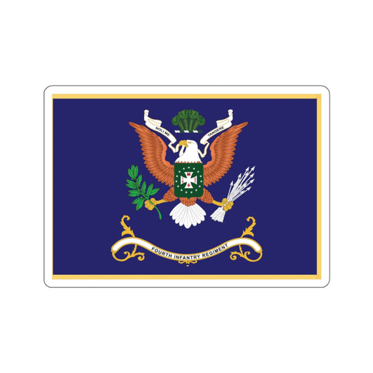 Kiss-Cut Stickers - Army - Regimental Colors - 4th Infantry Regiment  - NOLI ME TANGERE - Flag w Fringe X 300