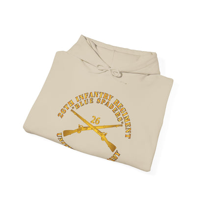 Unisex Heavy Blend™ Hooded Sweatshirt - Army - 26th Infantry Regiment - Blue Spaders w Infantry Br X 300
