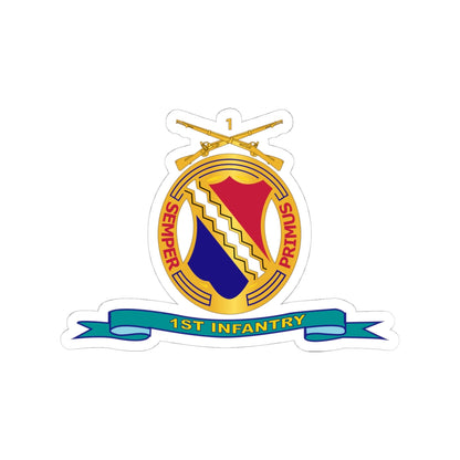 Kiss-Cut Stickers - Army - 1st Infantry Regiment  w Br - Ribbon