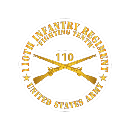 Kiss-Cut Stickers - Army - 110th Infantry Regiment - Fighting Tenth - Br X 300