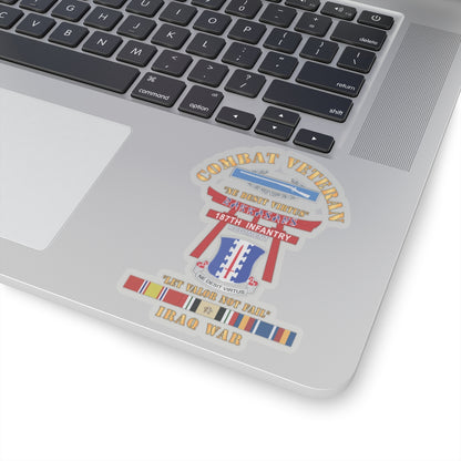 Kiss-Cut Stickers - Army - Combat Veteran - 187th Infantry Regiment - Torii, Rakkasans, Let Valor Not Fail, English, Latin w CIB w IRAQ SVC