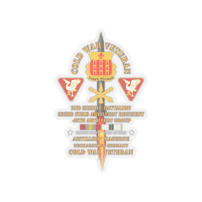 Kiss-Cut Stickers - Army - Cold War Vet - 2nd Missile Bn, 333rd Artillery 46th Artillery Group - Germany - Firing Missile  w COLD SVC