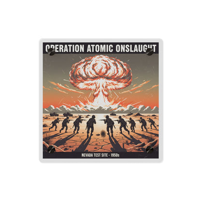 Acrylic Wall Art Panel - Atomic Testing in Nevada Desert Operation Fury - Toward the attack