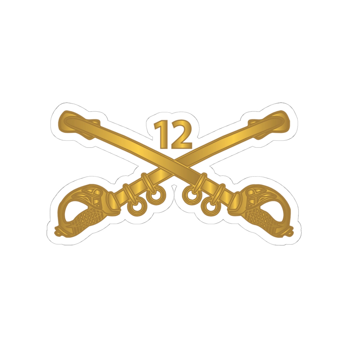 Kiss-Cut Stickers - Army - 12th Cavalry Branch wo Txt X 300