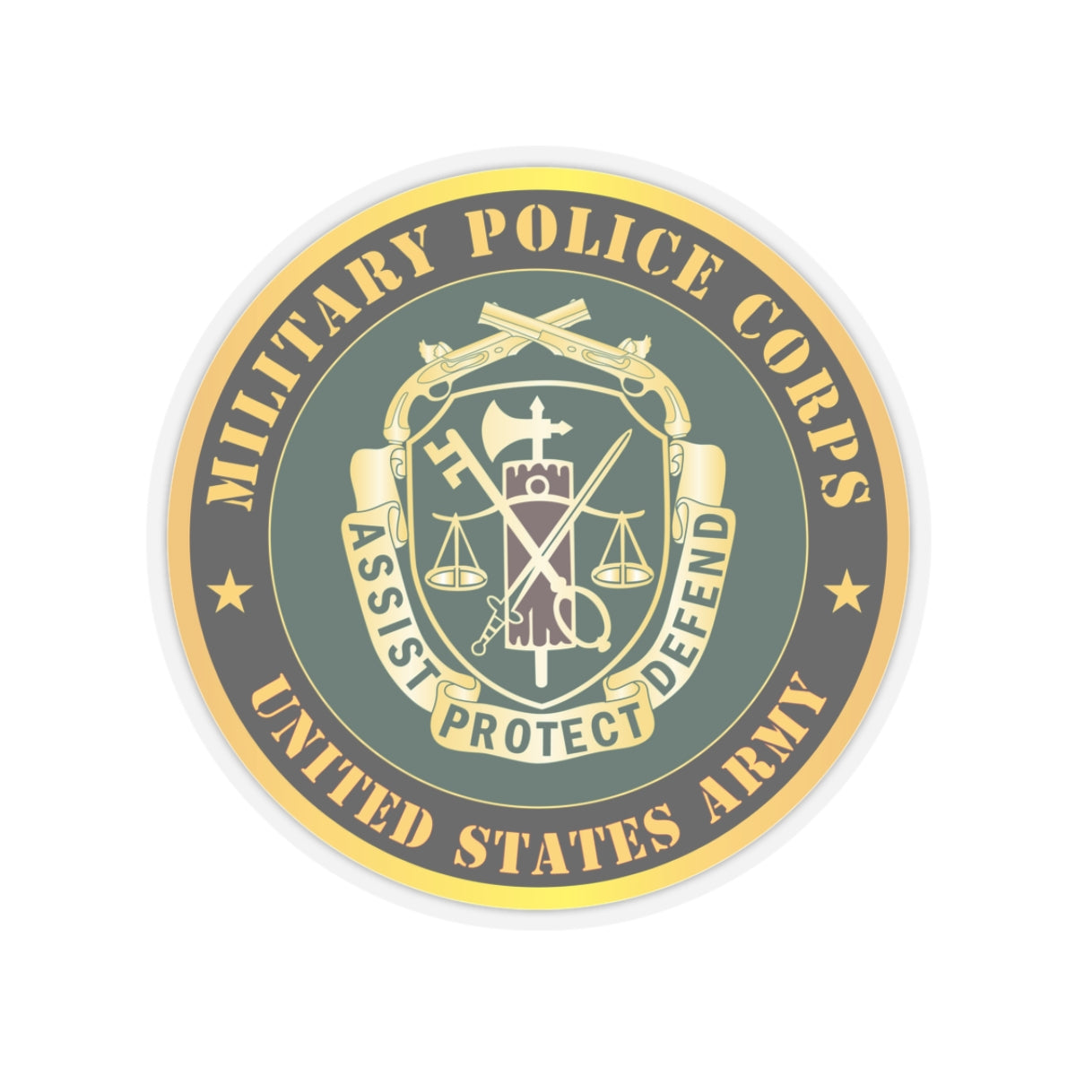Kiss-Cut Stickers - Army - Military Police Corps Regimental Crest - United States Army