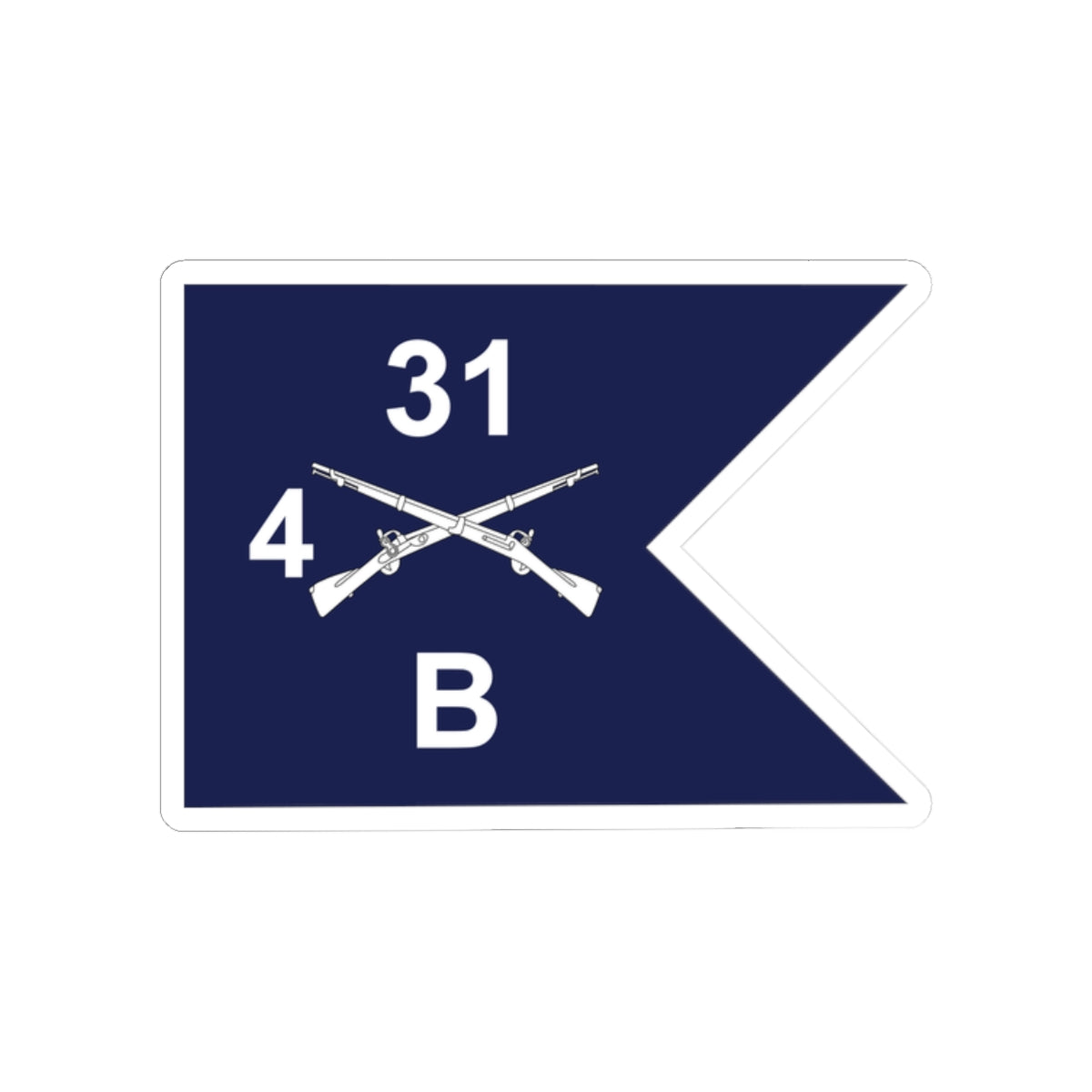 Kiss-Cut Stickers - Army - Bravo Company, 4th Battalion, 31st Infantry Regiment - Guidon X 300