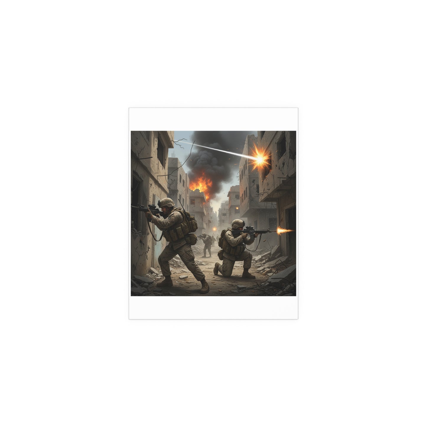 Indoor and Outdoor Silk Posters - Marines in  the 2nd Battle of Fallujah