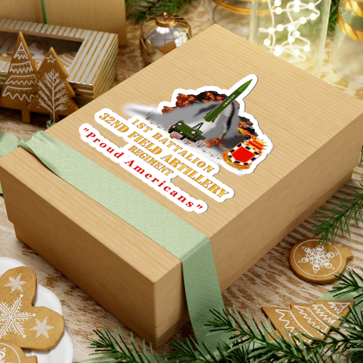 Kiss-Cut Stickers - Army -  1st Bn, 32nd FAR, Proud Americans - MGM 52 - Lance  - Short X 300