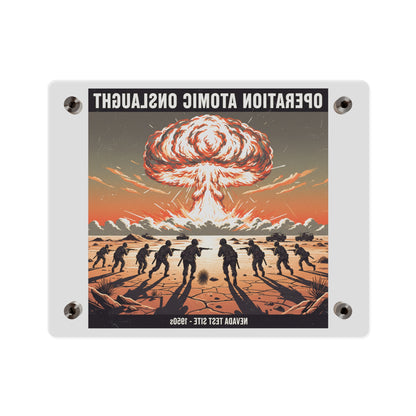 Acrylic Wall Art Panel - Atomic Testing in Nevada Desert Operation Fury - Toward the attack