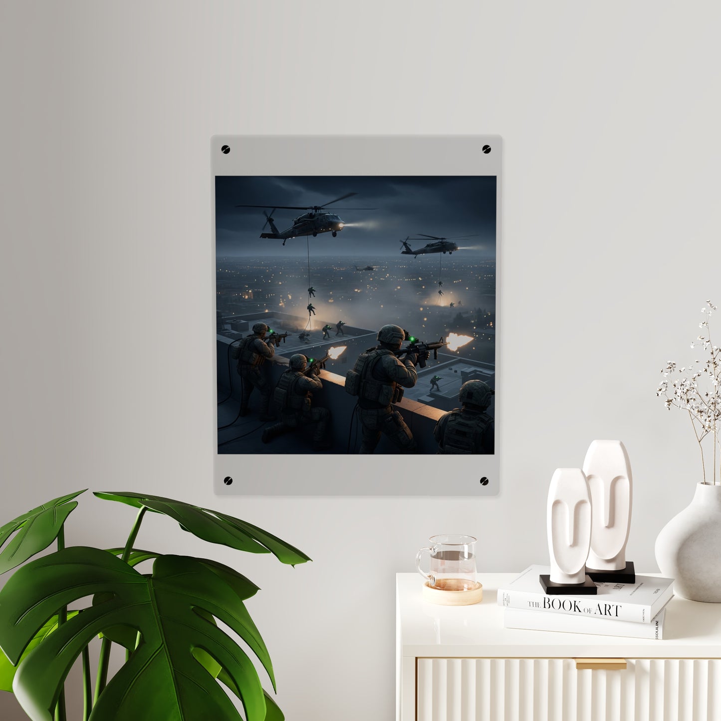 Acrylic Wall Art Panel - Night Air Assault by Army Rangers