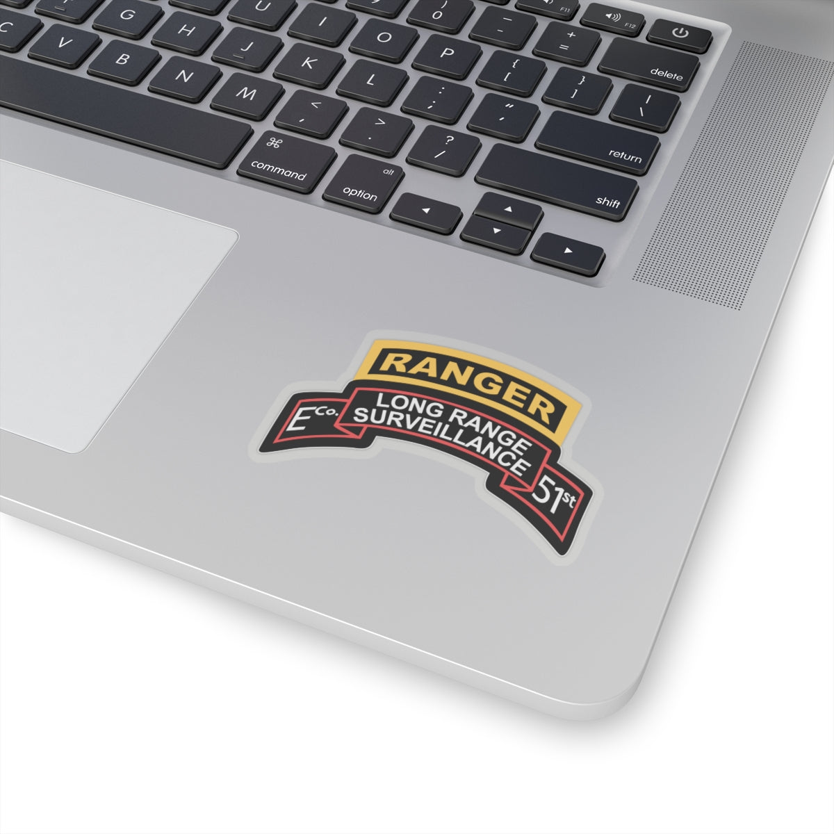 Kiss-Cut Stickers - Army - Airborne Ranger - E Company- 51st Infantry (Ranger) w Ranger Tab