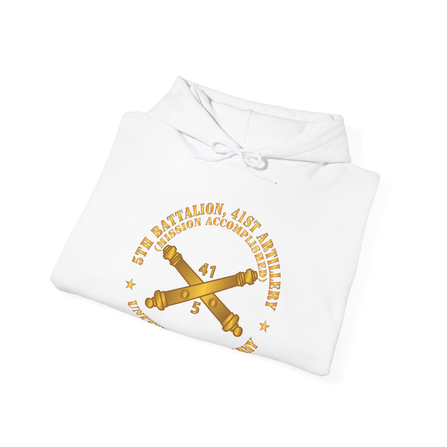 Unisex Heavy Blend™ Hooded Sweatshirt - 5th Bn 41st Artillery - Mission Accomplished - US Army  w Branch X 300