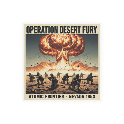 Indoor and Outdoor Silk Posters - Atomic Testing in Nevada Desert Operation Fury