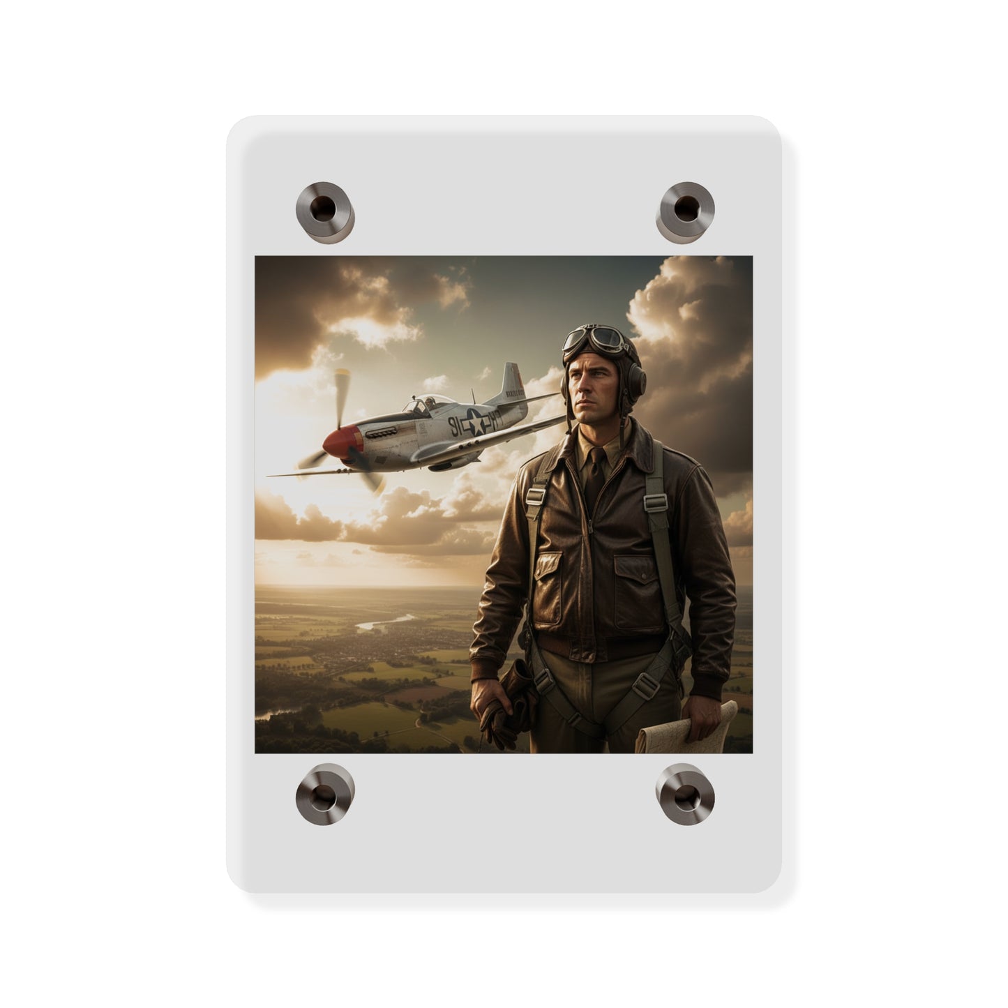 Acrylic Wall Art Panel - Army Air Corps Pilot