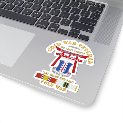 Kiss-Cut Stickers - Army - Cold War Veteran - 187th Infantry Regiment - Torii, Rakkasans, Let Valor Not Fail, English, Latin w COLD SVC