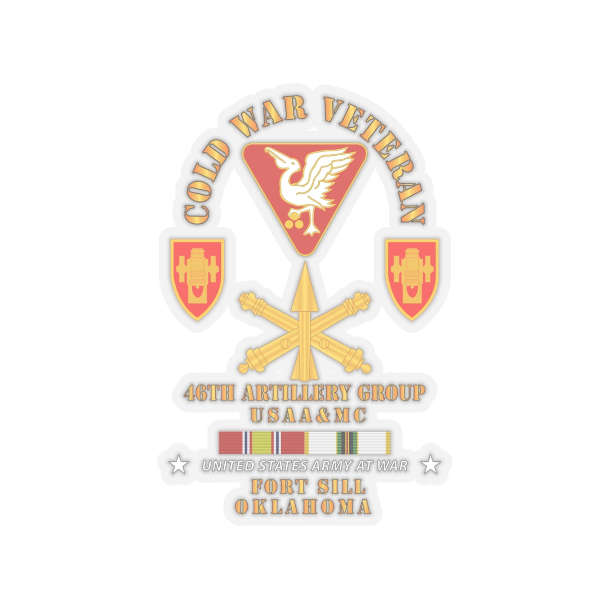 Kiss-Cut Stickers - Army - Cold War Vet - 46th Artillery Group - Fort Sill, OK - Missle Branch w COLD SVC