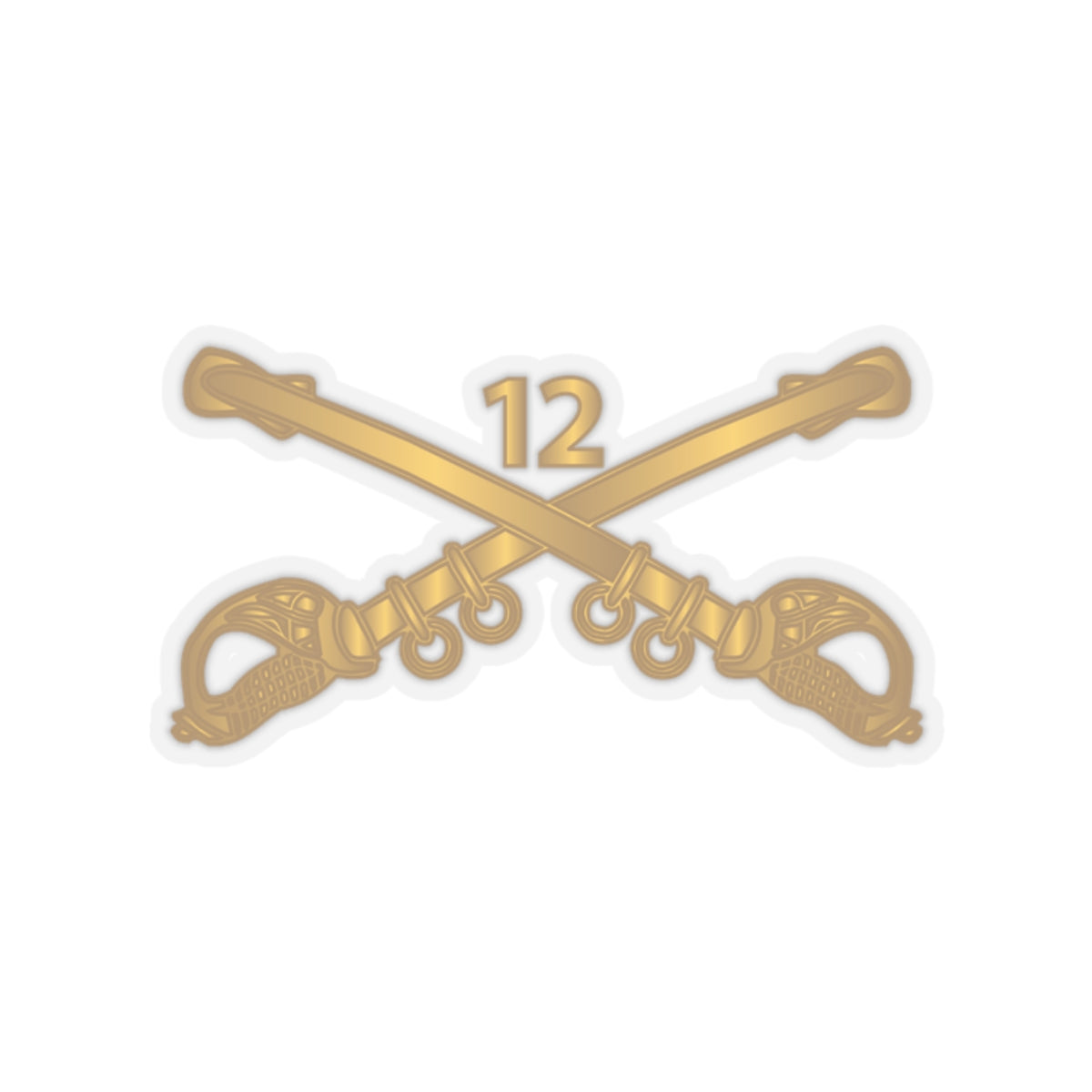 Kiss-Cut Stickers - Army - 12th Cavalry Branch wo Txt X 300