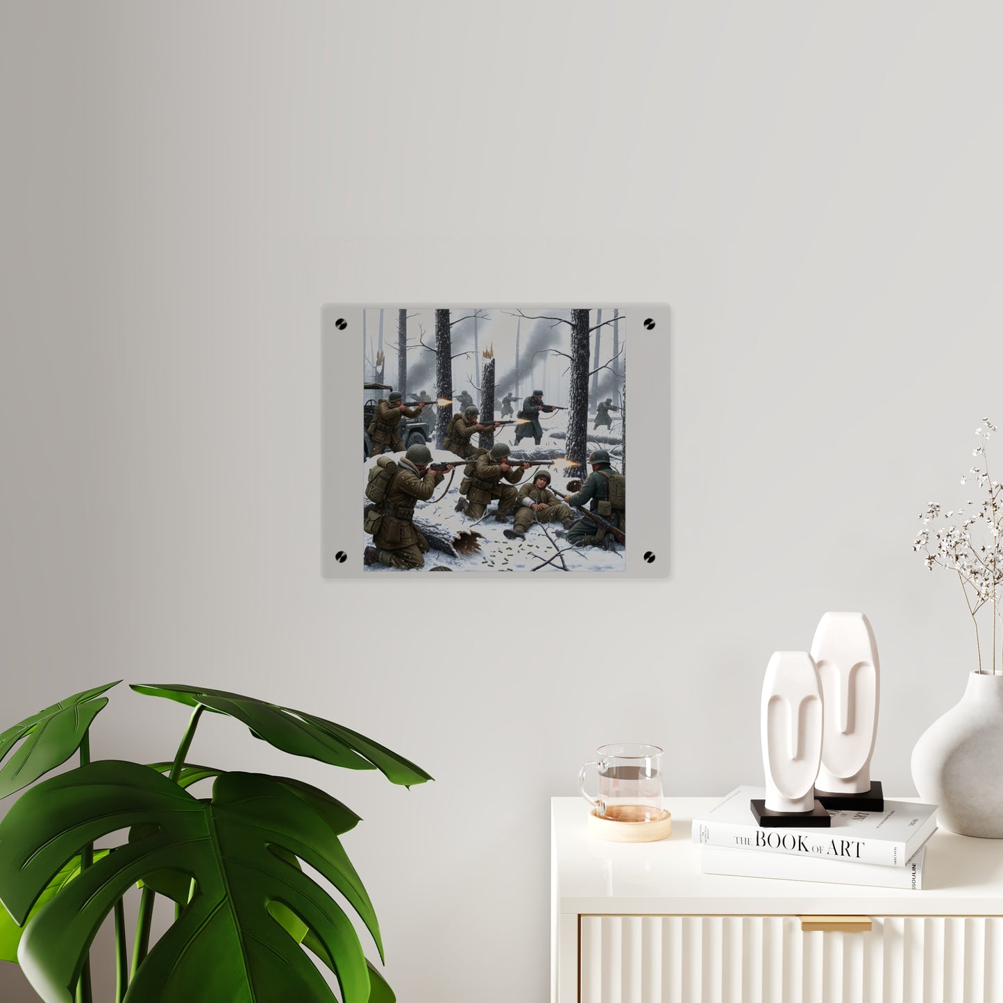 Acrylic Wall Art Panel - 101st Airborne Division fighting the German Army at the Battle of Bastogne