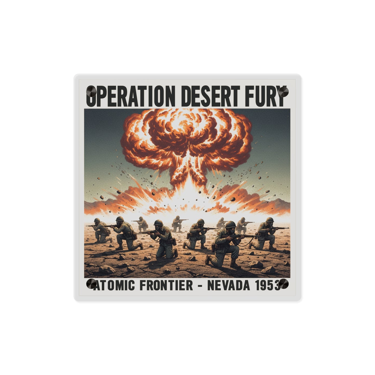 Acrylic Wall Art Panel - Atomic Testing in Nevada Desert Operation Fury