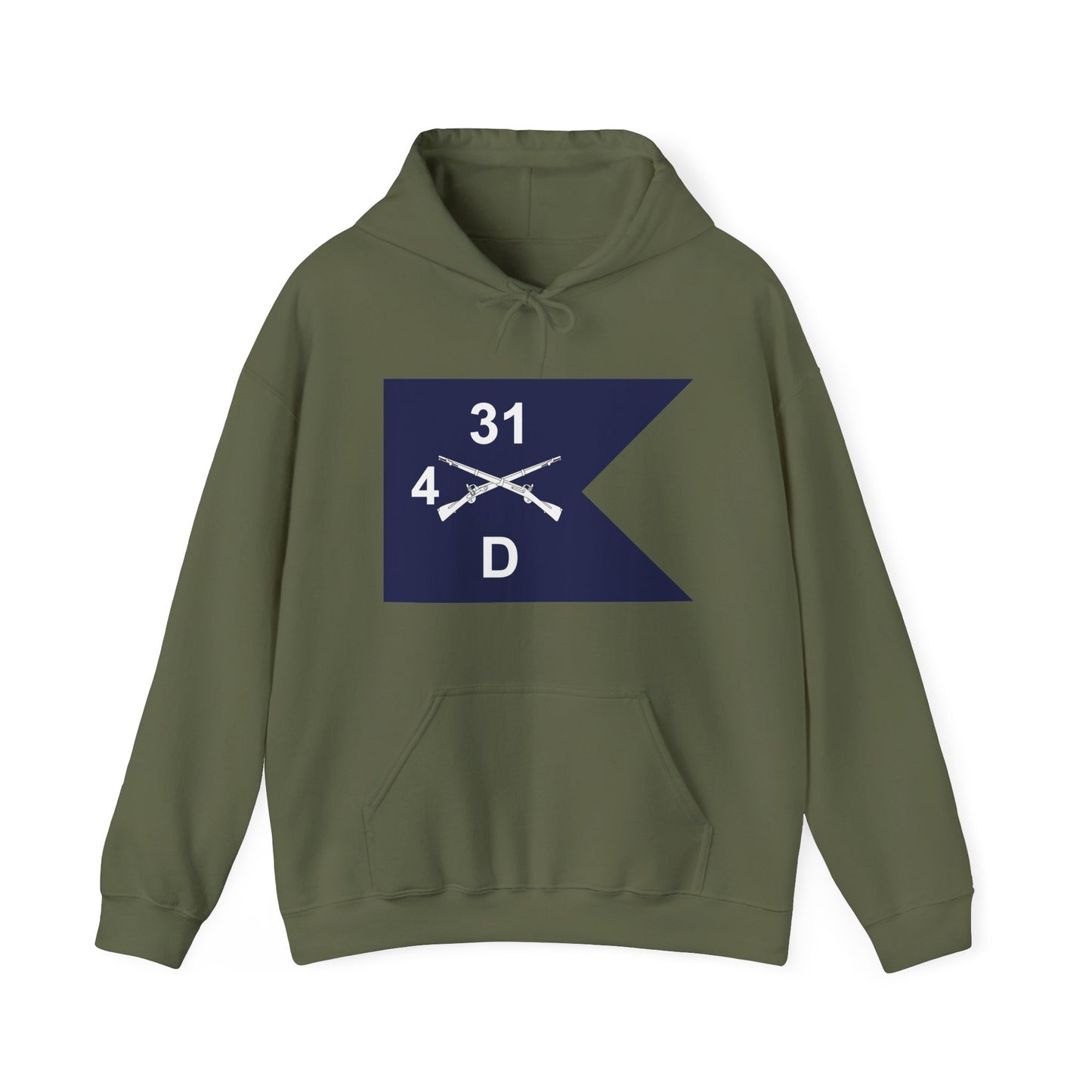 Unisex Heavy Blend™ Hooded Sweatshirt - Army - Delta Company, 4th Battalion, 31st Infantry Regiment - Guidon X 300