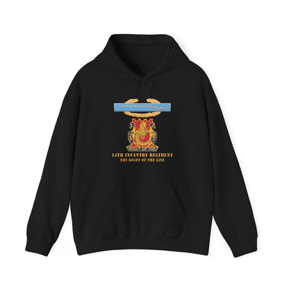 Unisex Heavy Blend™ Hooded Sweatshirt - Army - Master CIB - 14th Infantry Regiment - DUI w Txt X 300