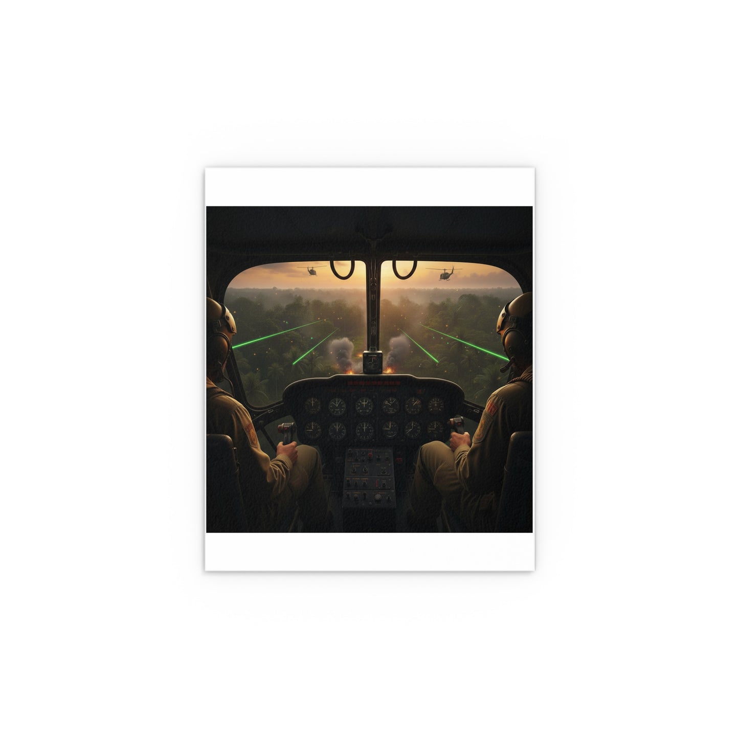 Indoor and Outdoor Silk Posters - Pilots View Hot LZ - Vietnam