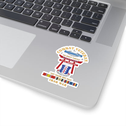 Kiss-Cut Stickers - Army - Combat Veteran - 187th Infantry Regiment - Torii, Rakkasans, Let Valor Not Fail, English, Latin w CIB w IRAQ SVC