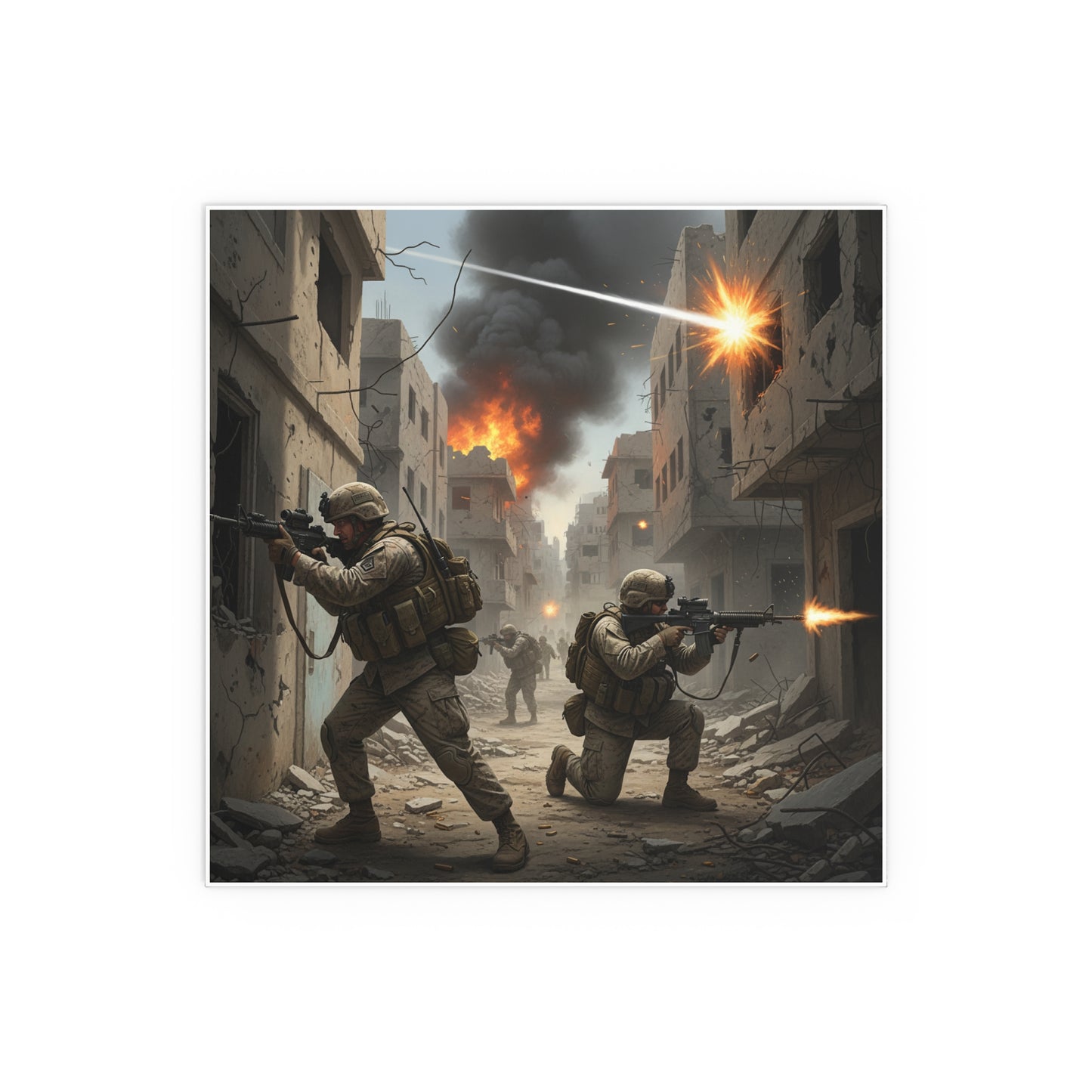 Indoor and Outdoor Silk Posters - Marines in  the 2nd Battle of Fallujah