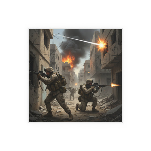 Indoor and Outdoor Silk Posters - Marines in  the 2nd Battle of Fallujah