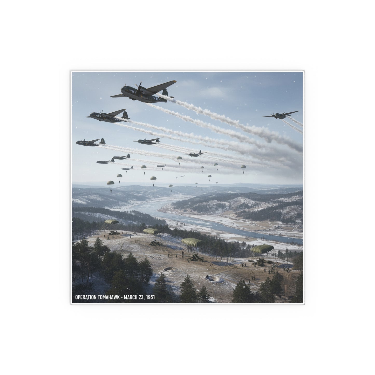Indoor and Outdoor Silk Posters - Operation Tomahawk - 187th Regimental Combat Team