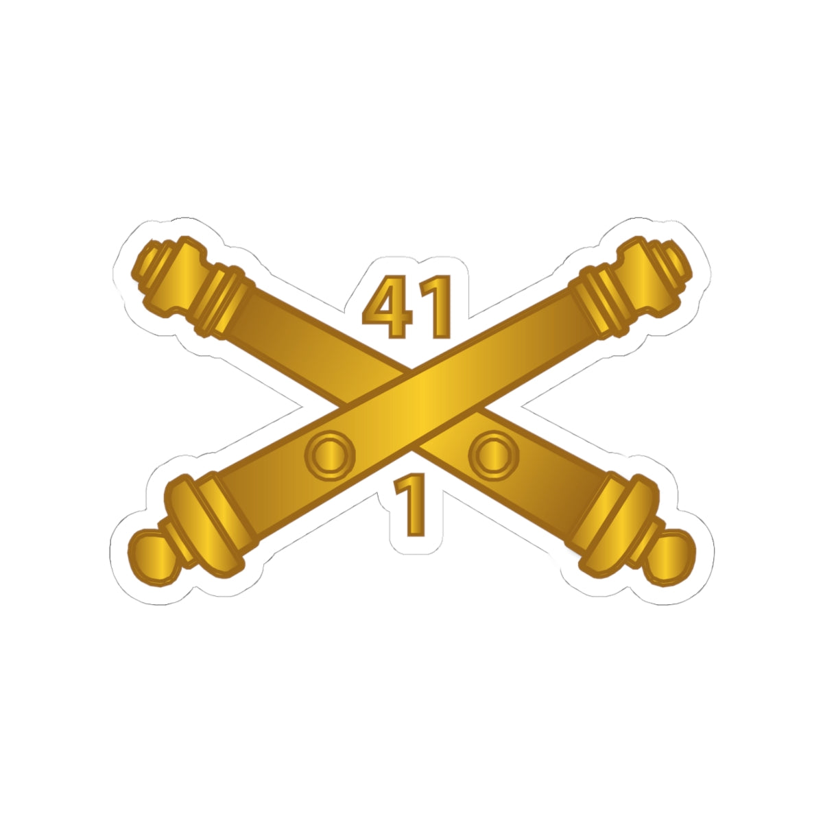 Kiss-Cut Stickers - Army - 1st Bn 41st Artillery  w Branch X 300