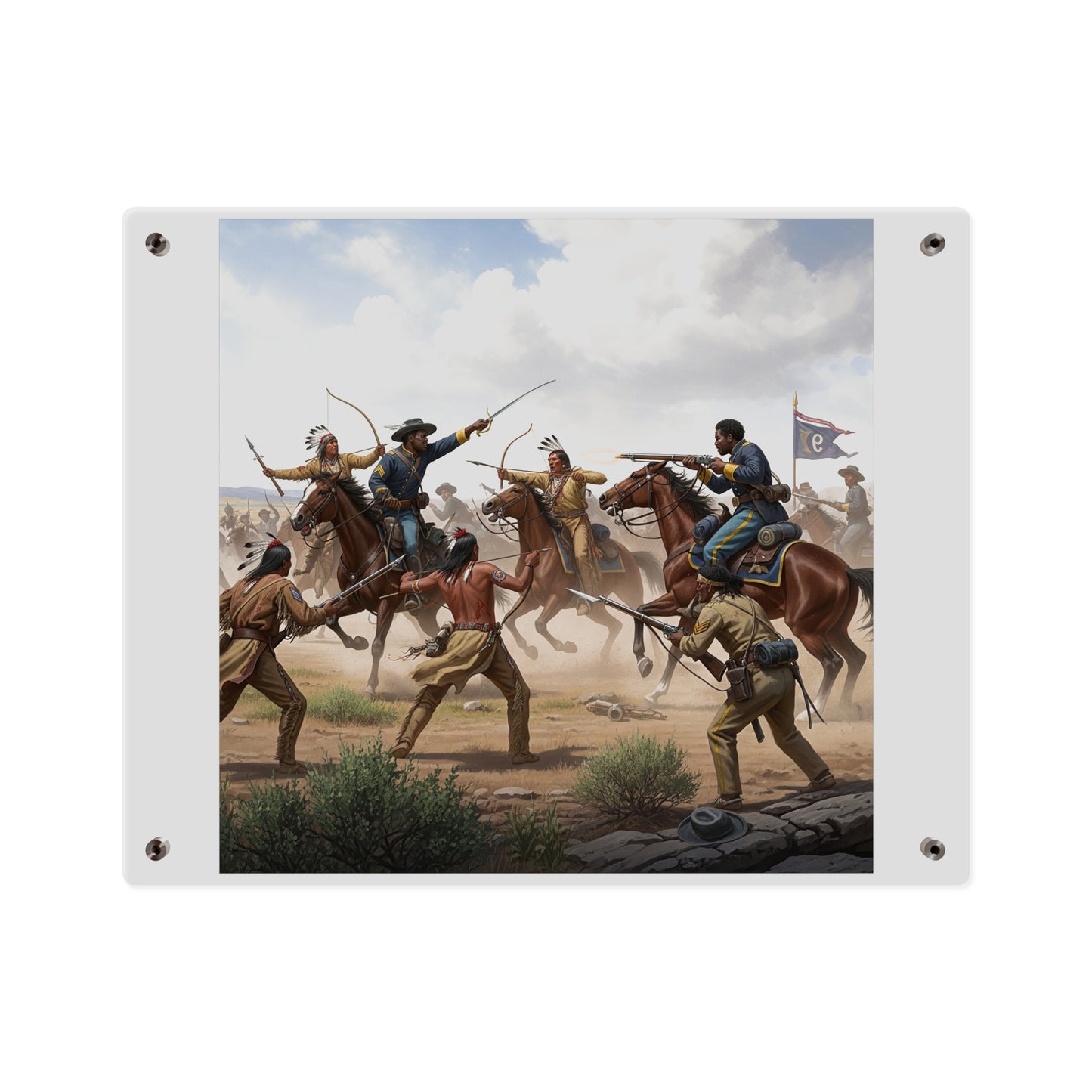 Acrylic Wall Art Panel - 9th Cavalry Regiment fighting Native Americans during the Indian Wars