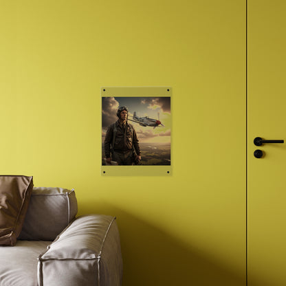 Acrylic Wall Art Panel - Army Air Corps Pilot