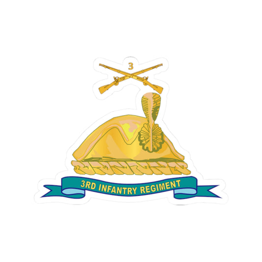 Kiss-Cut Stickers - Army - 3rd Infantry Regiment - Gold - w Br - Ribbon