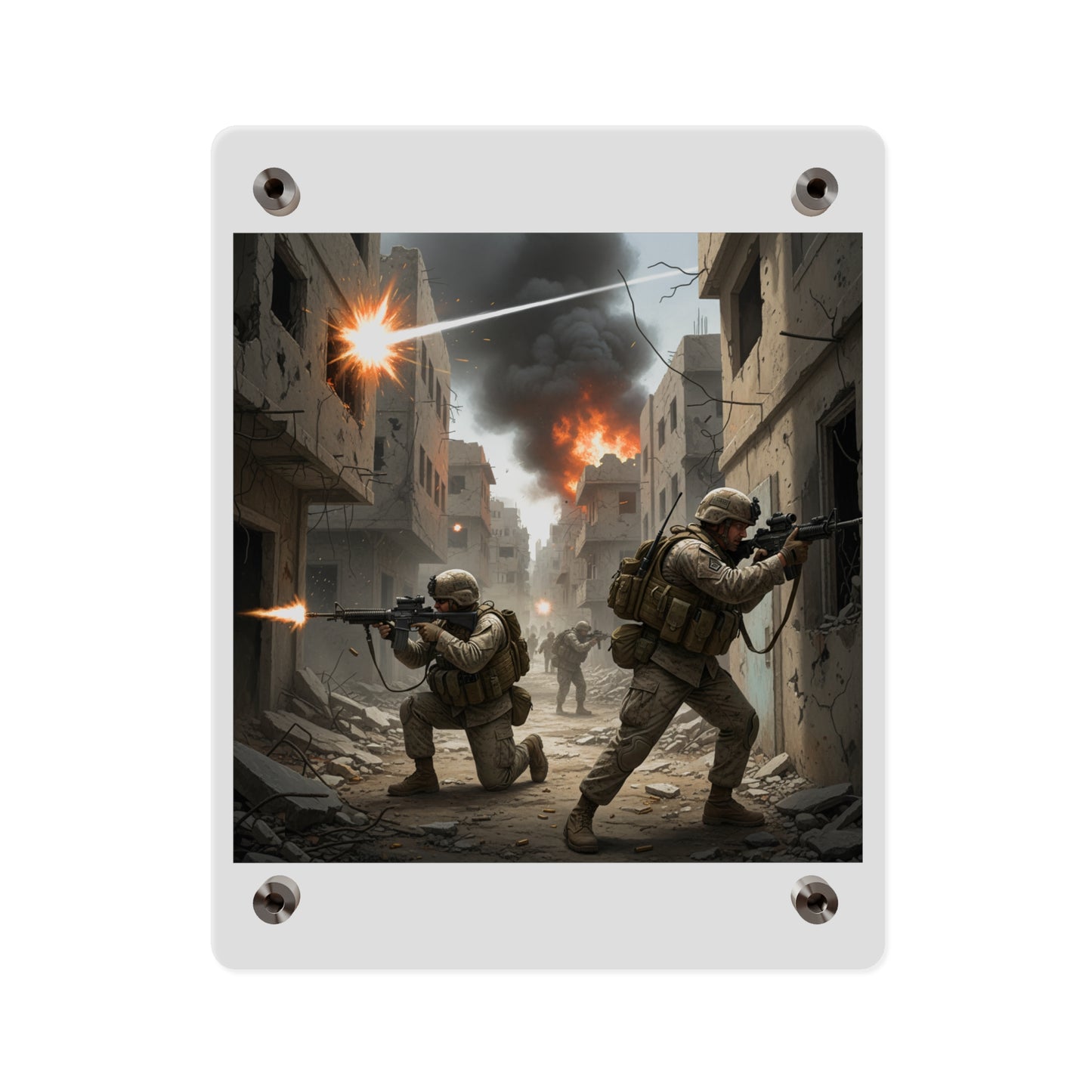 Acrylic Wall Art Panel - Marines in  the 2nd Battle of Fallujah