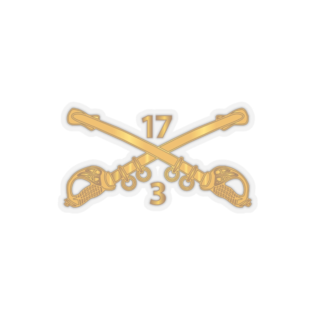 Kiss-Cut Stickers - Army - 3rd Squadron 17th Cavalry Regiment Branch wo Txt