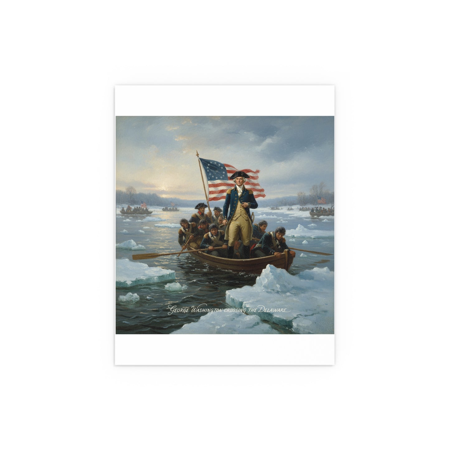 Indoor and Outdoor Silk Posters - Washington Crossing the Delaware duing the Revolutionary War