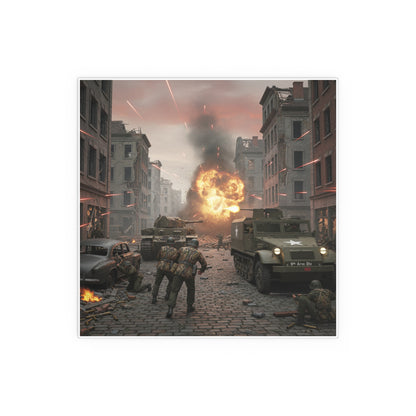 Indoor and Outdoor Silk Posters - M3A1 - 9th Armor Division Attack - WWII