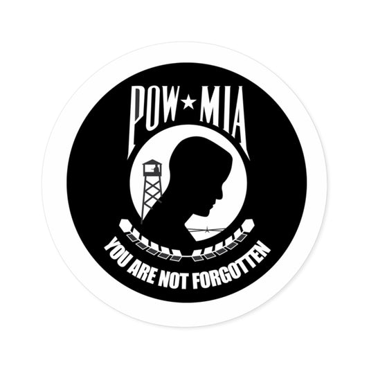Round Stickers, Indoor\Outdoor POW/MIA Stickers - You Are Not Forgotten!