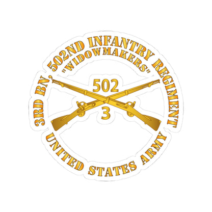 Kiss-Cut Stickers - Army - 3rd Bn 502nd Infantry Regt - Widowmakers - Infantry Br