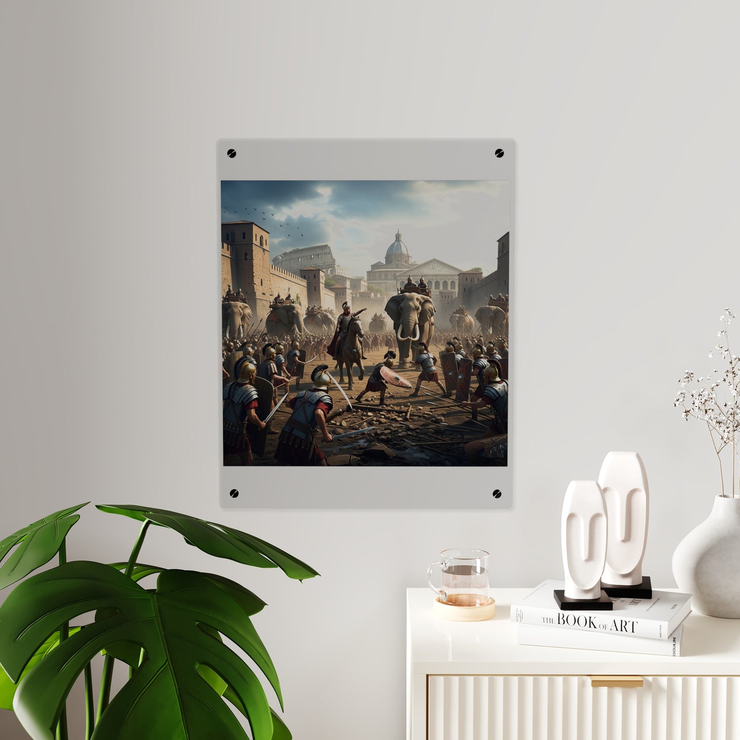 Acrylic Wall Art Panel - Hannibal Battling the Roman Legions as he Enters Rome