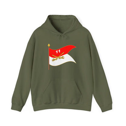 Unisex Heavy Blend™ Hooded Sweatshirt - Army - 11th Armored Cavalry Regiment Guidon w staff Waving